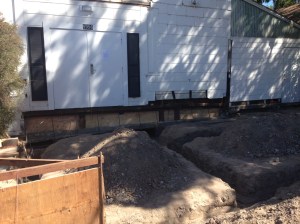 August 2013: Preparation for a new ADA accessible entryway for the clubhouse, by Bob Wallace & Sons Construction